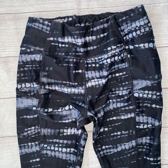 Avia women S pull on print leggings w/elastic waist black and white - Picture 3 of 10
